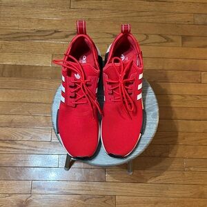 Adidas Bold Red and White Sneakers